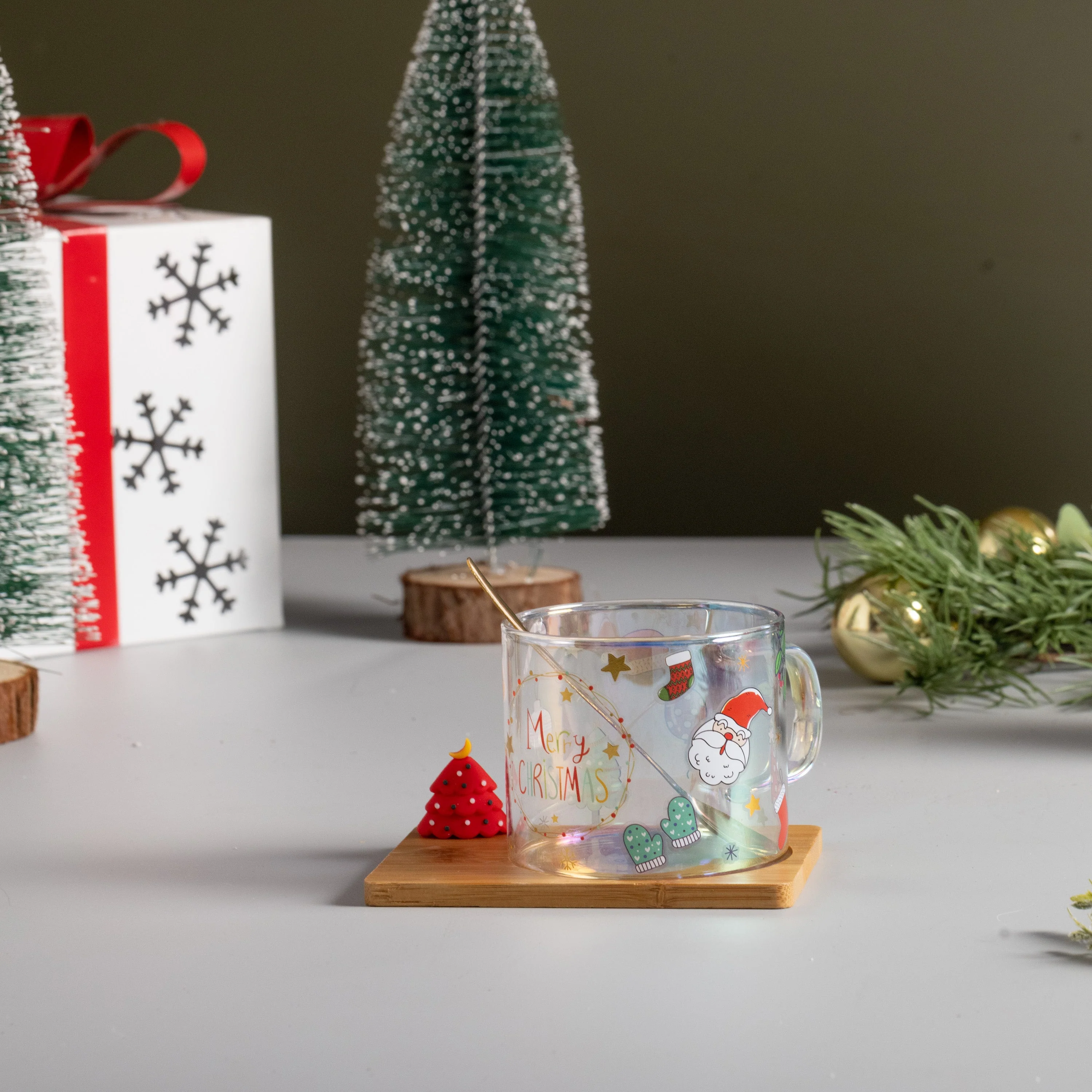 Glass Mug with Wooden plate - Image 3