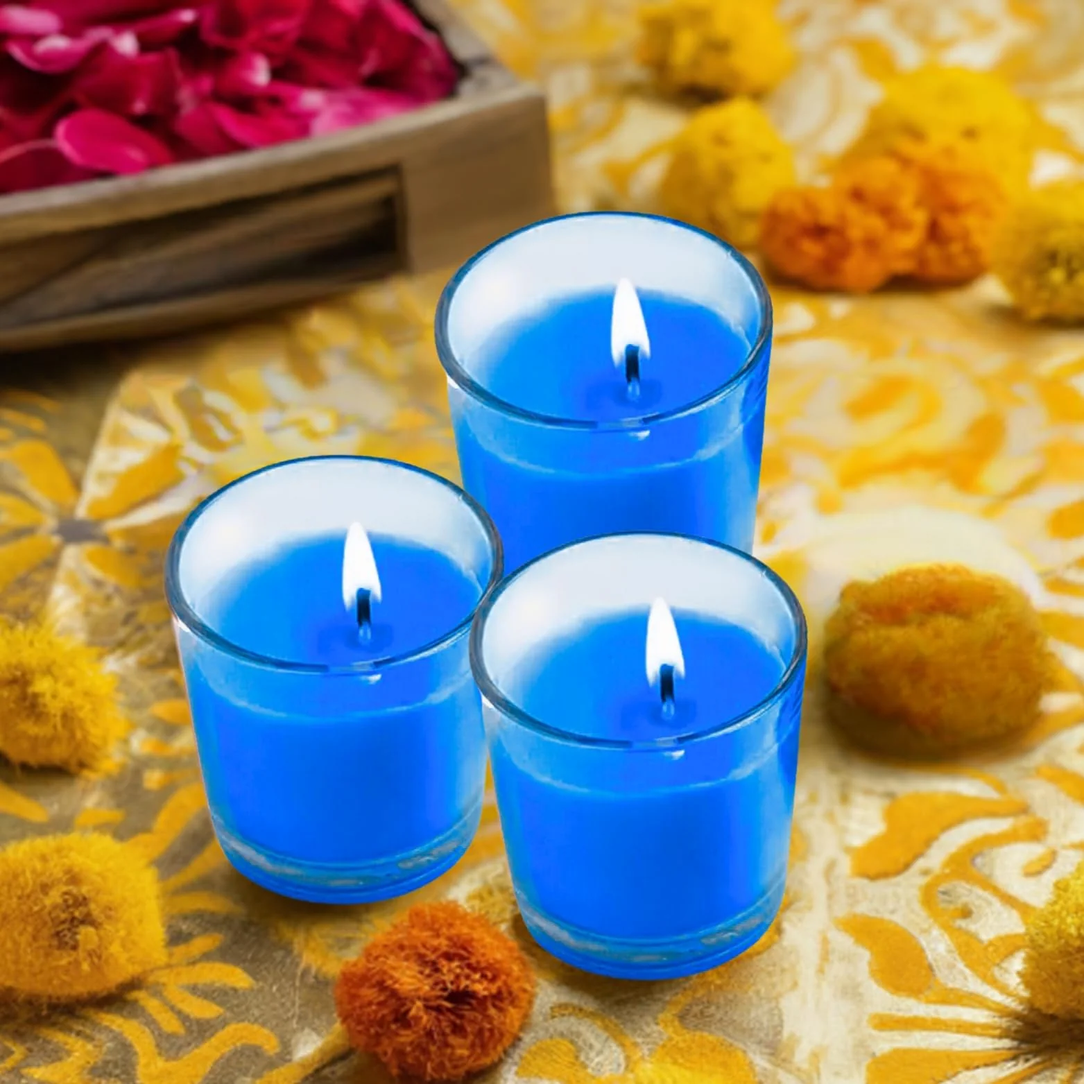 Glass Scented Candles for Home Decor, Home Fragrance Candles Set of 3 - Image 2