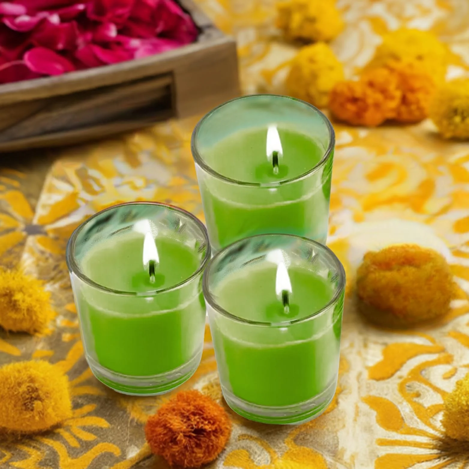 Glass Scented Candles for Home Decor, Home Fragrance Candles Set of 3 - Image 6