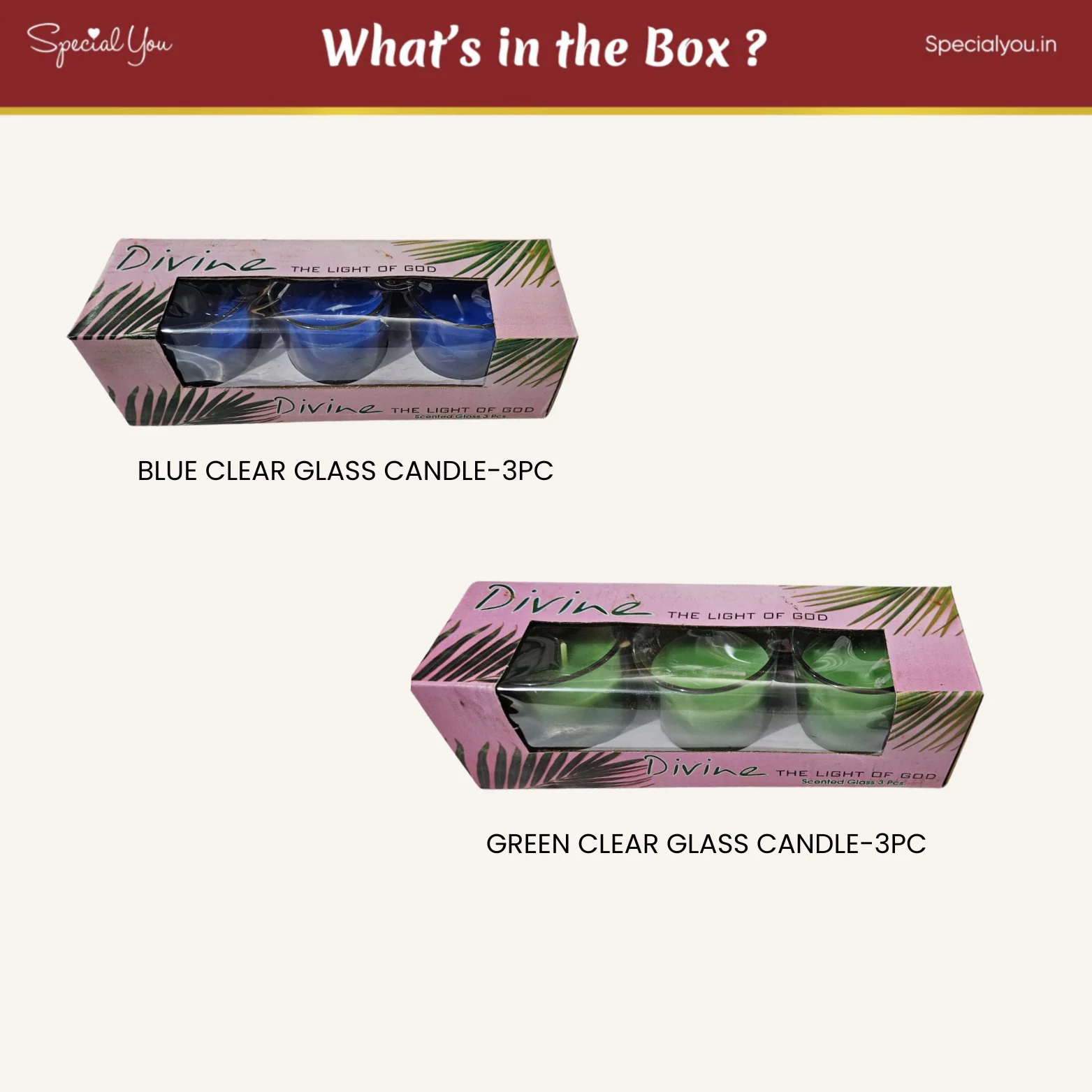 Glass Scented Candles for Home Decor, Home Fragrance Candles Set of 6 (Blue & Green) - Image 2