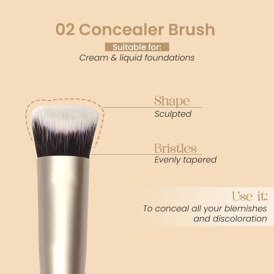 Glass skin foundation brush 18 + Concealer Brush 02 - Image 3