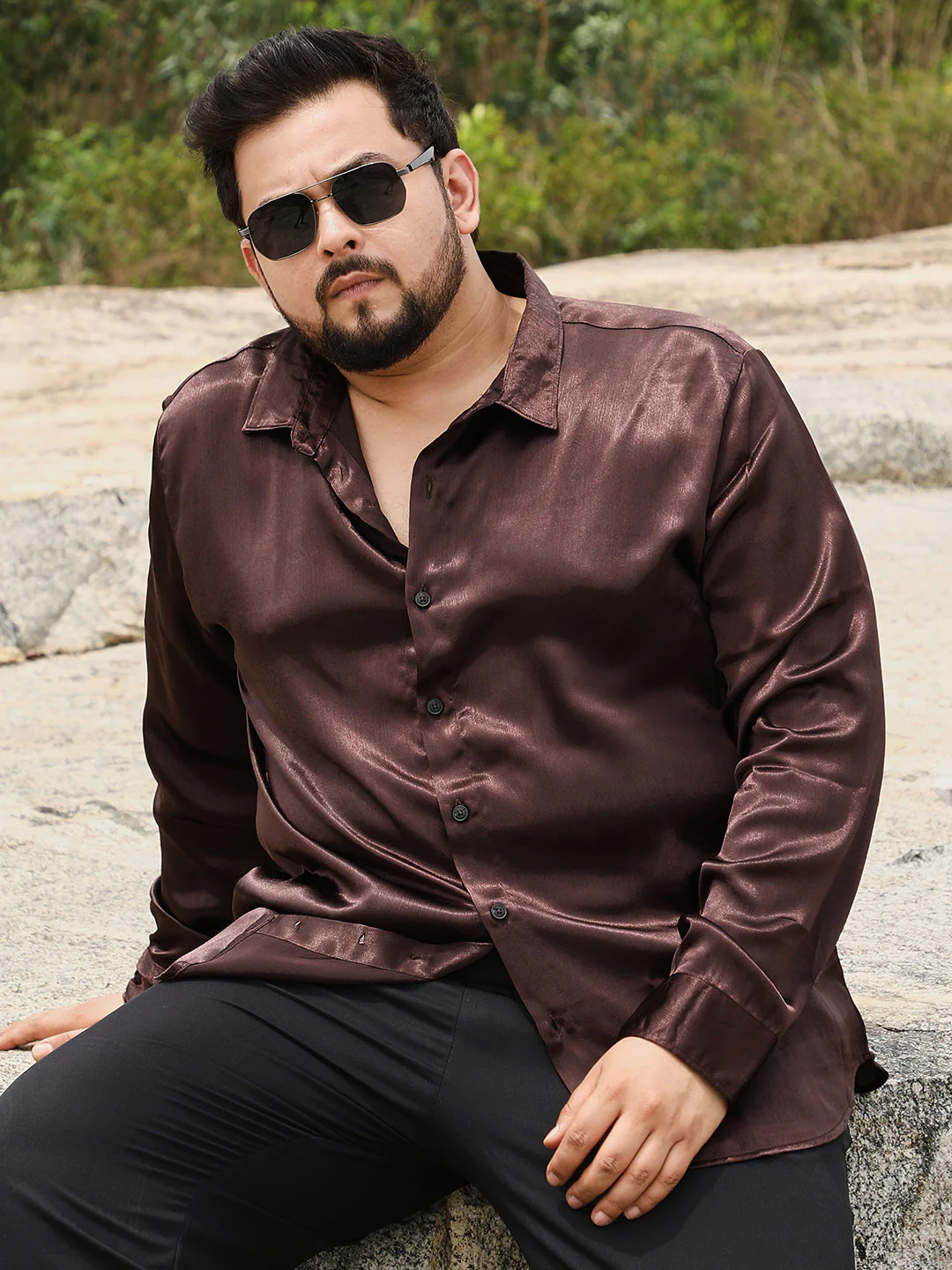 Gleaming Crushed-Satin Shirt - Image 27