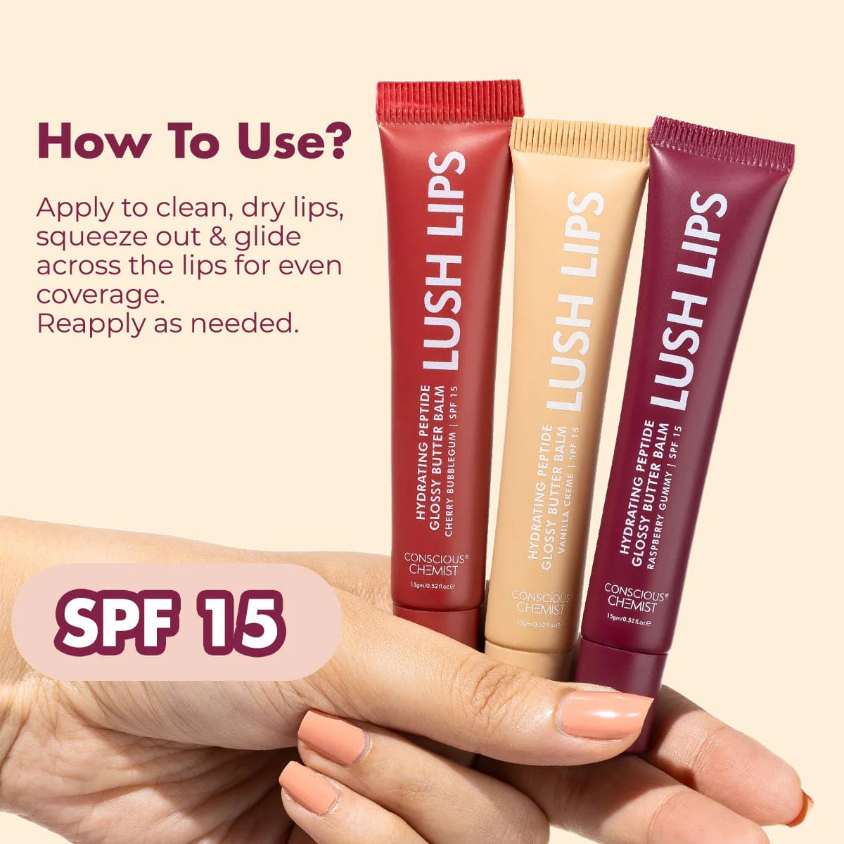 Glossy Peptide Lip Balm | 12 Hrs. Hydration | Pack Of Three | 3 x 15 gm | Special Deal - Image 8
