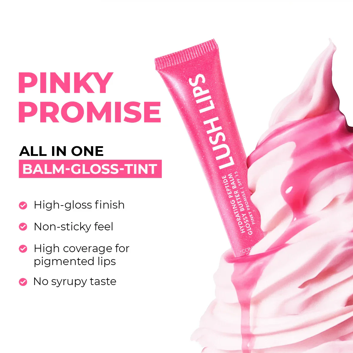 Glossy Peptide Lip Balm | Lush Lips - 15 Gms | Test - Image 2