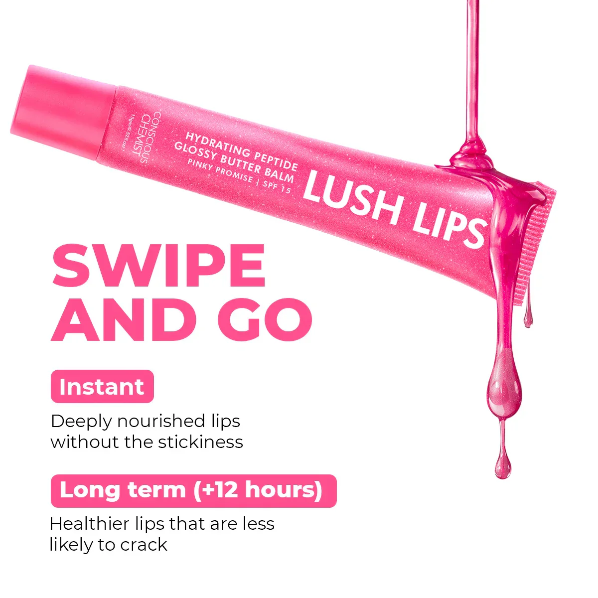 Glossy Peptide Lip Balm | Lush Lips - 15 Gms | Test - Image 4