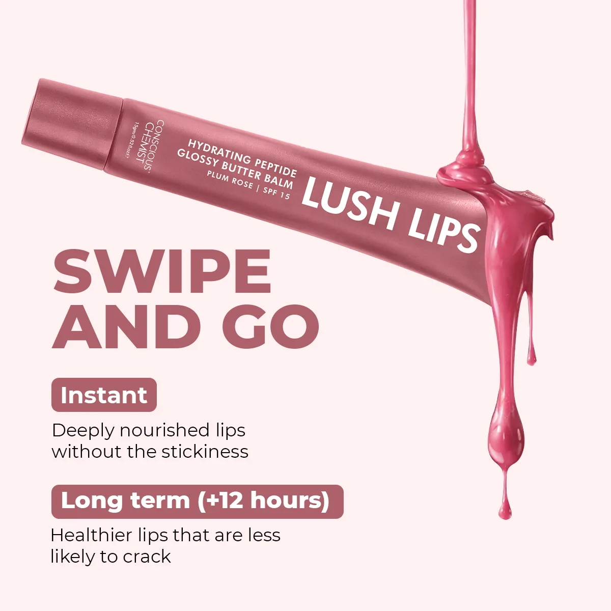 Glossy Peptide Lip Balm | Plum Rose | Hydrates & Plumps | 15 Gms| Flash Sale - Image 4