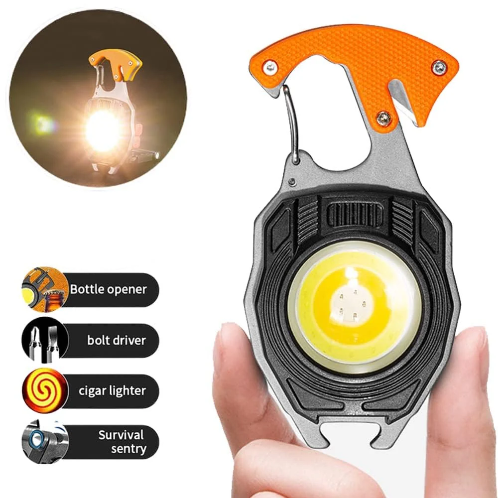Glowbit: Ultimate 9-in-1 LED Keychain COB Light with Magnetic Base, Multi Tools & USB-C Charging - Image 3