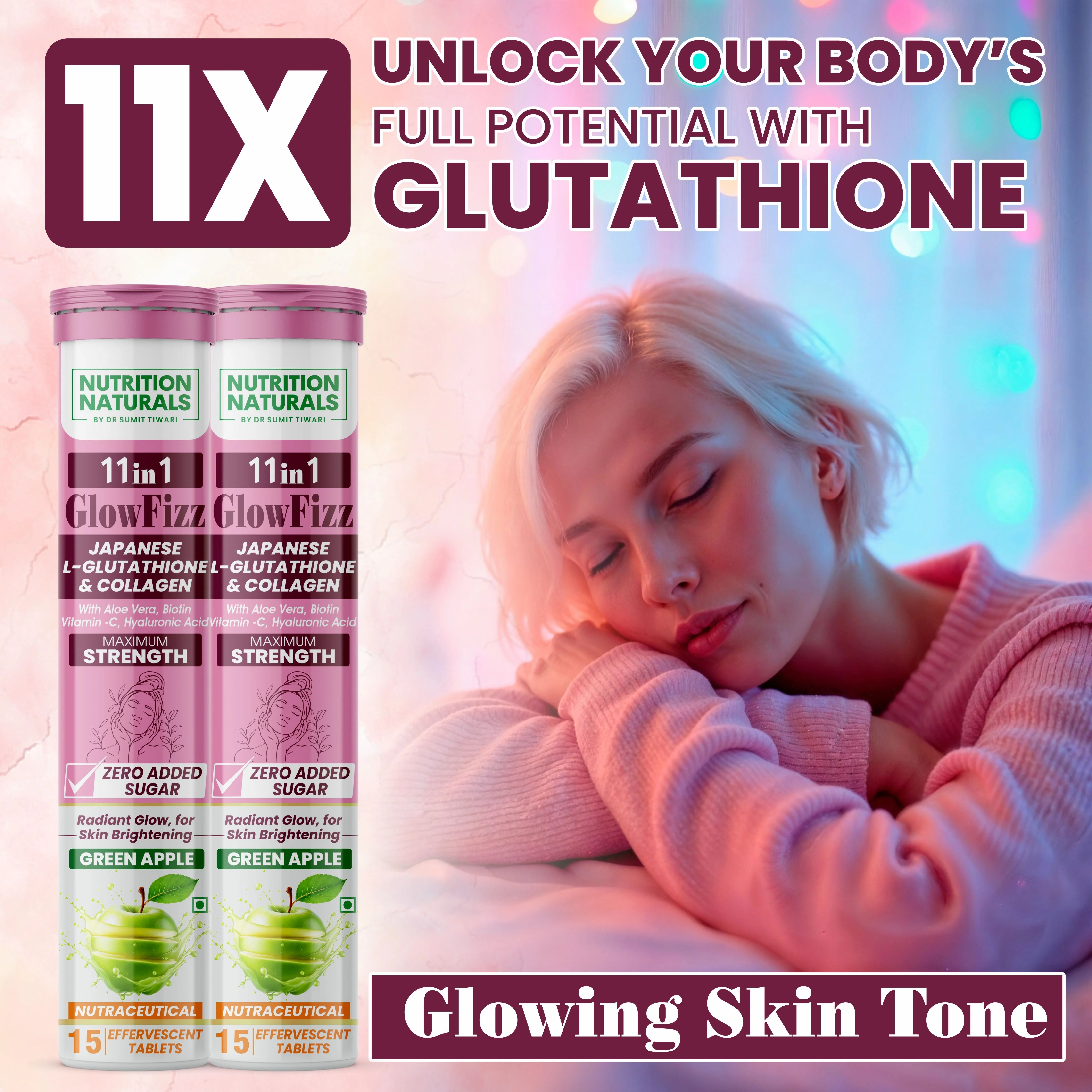 GlowFizz - 600mg Japanese Glutathione and Collagen Effervescent Tablets - Image 3
