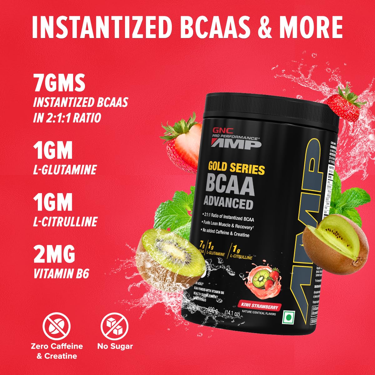 GNC AMP Gold Series BCAA Advanced | 400 gm | 30 Servings - Image 3