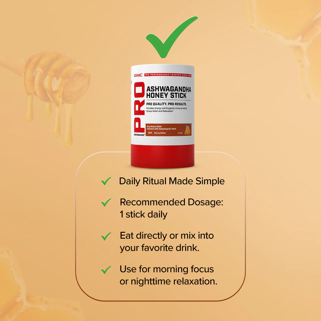 GNC Ashwagandha Honey Stick 10 | 8g - Image 9