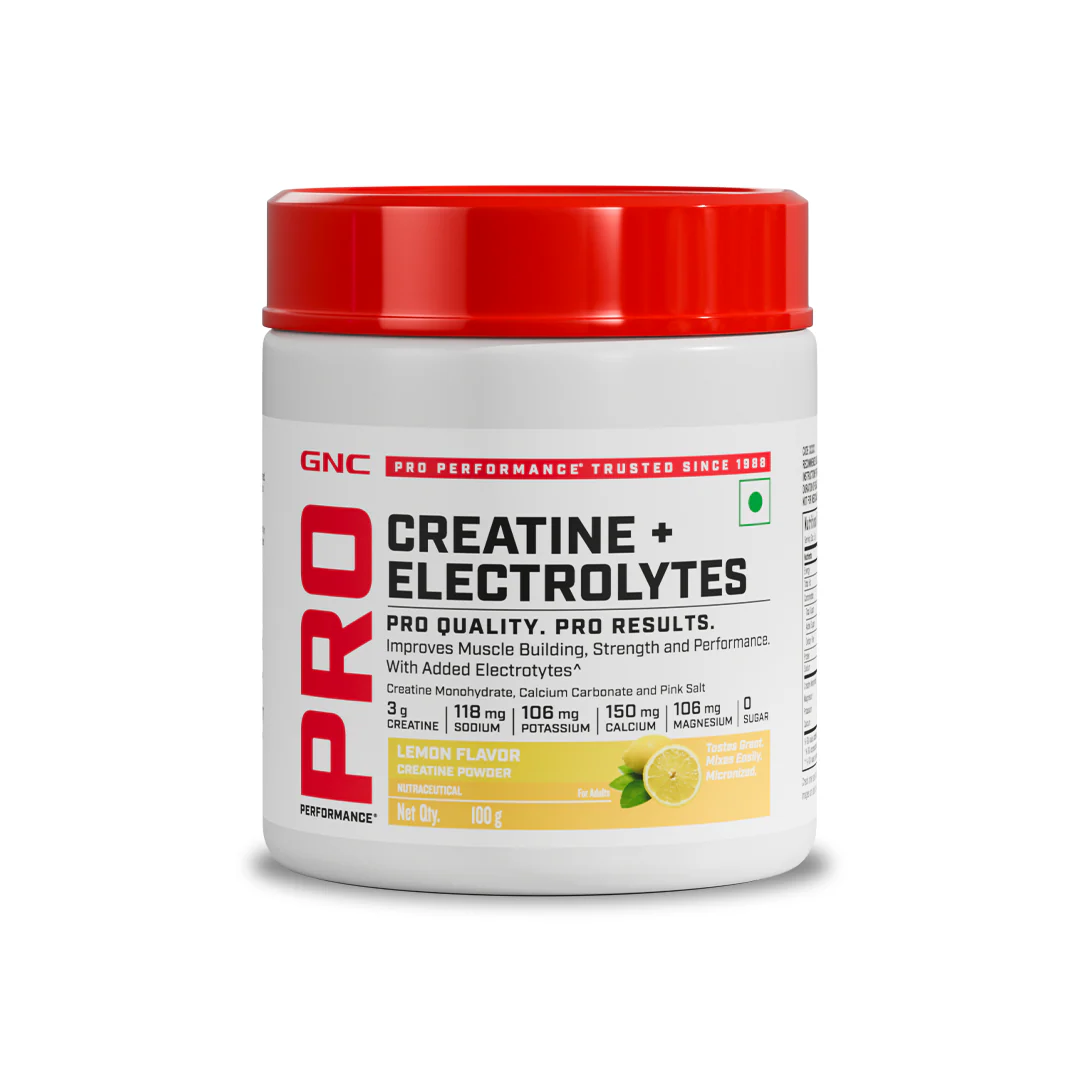 GNC Creatine+ Electrolytes | 3g Creatine Monohydrate + Sodium, Potassium, Calcium, Magnesium | Boosts Muscle Growth, Hydration, Energy & Recovery | Zero Sugar | 100% Veg | 100g | Lemon - Image 16