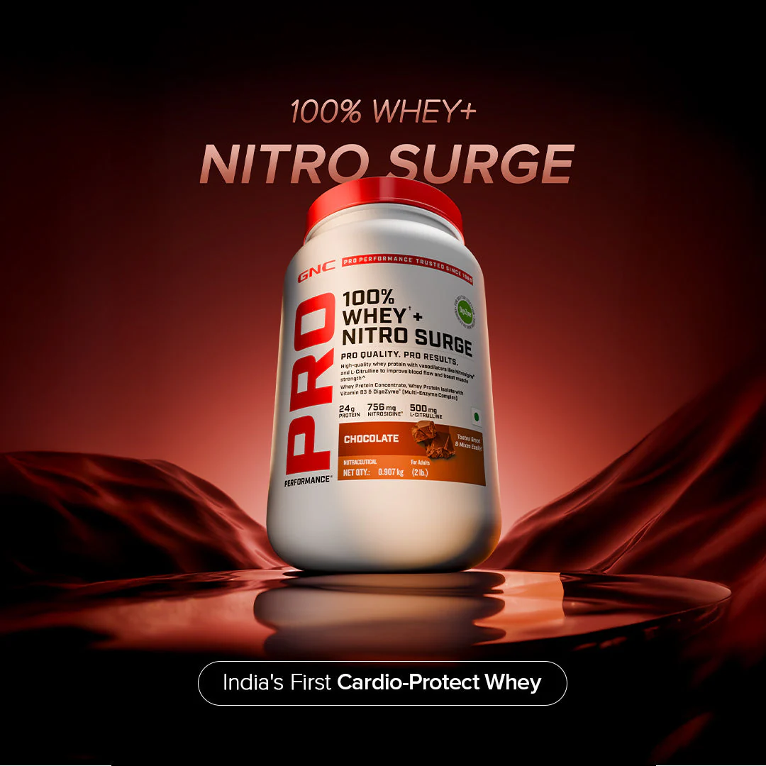 GNC PP 100% WHEY NITRO SURGE VANILLA POWDER 4LBS 1.81KG
