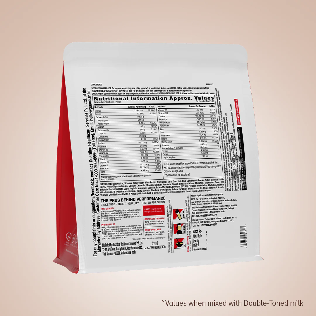 GNC PP WEIGHT GAINER VANILLA 1KG - Image 7