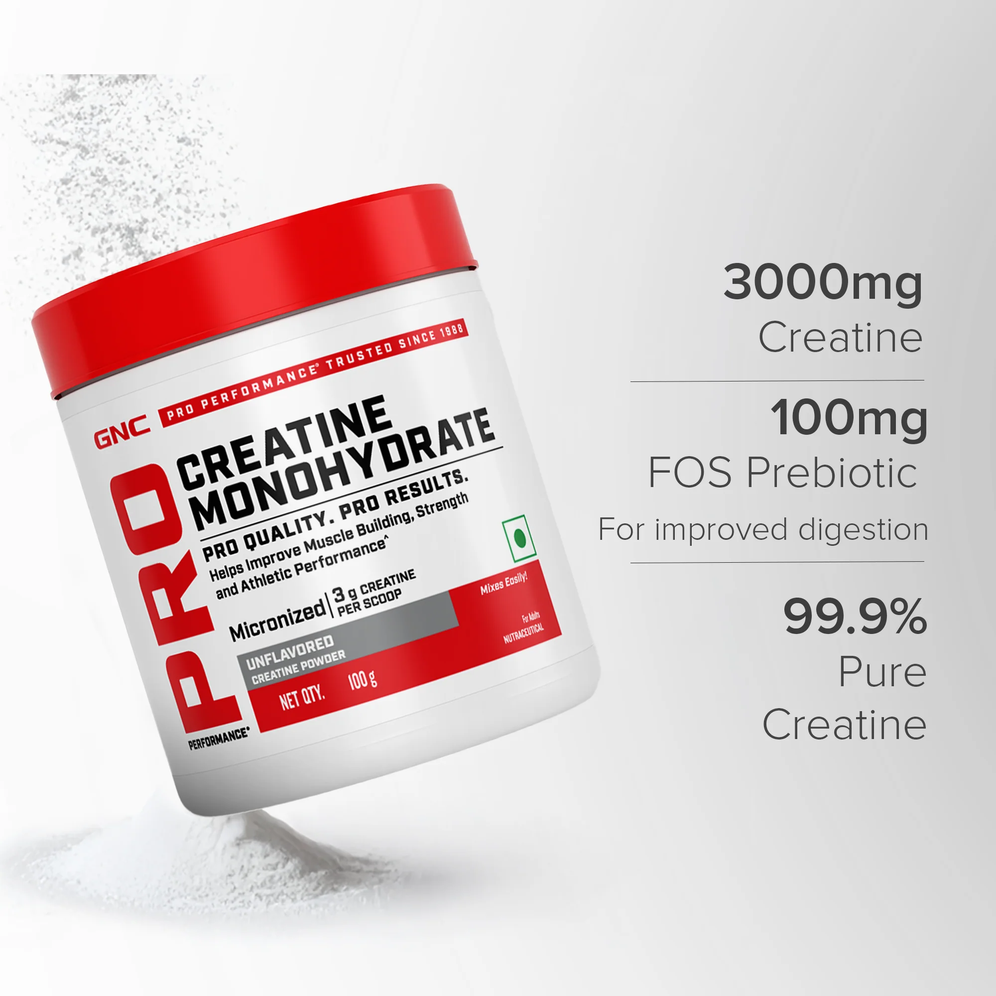 GNC Pro Performance 100% Whey Café Mocha + Creatine Monohydrate Combo - Builds Lean Muscles | Promotes Faster Recovery | Boosts Athletic Performance | Hydrates Muscle Cells | 2lbs / 100gm Combo - Image 5