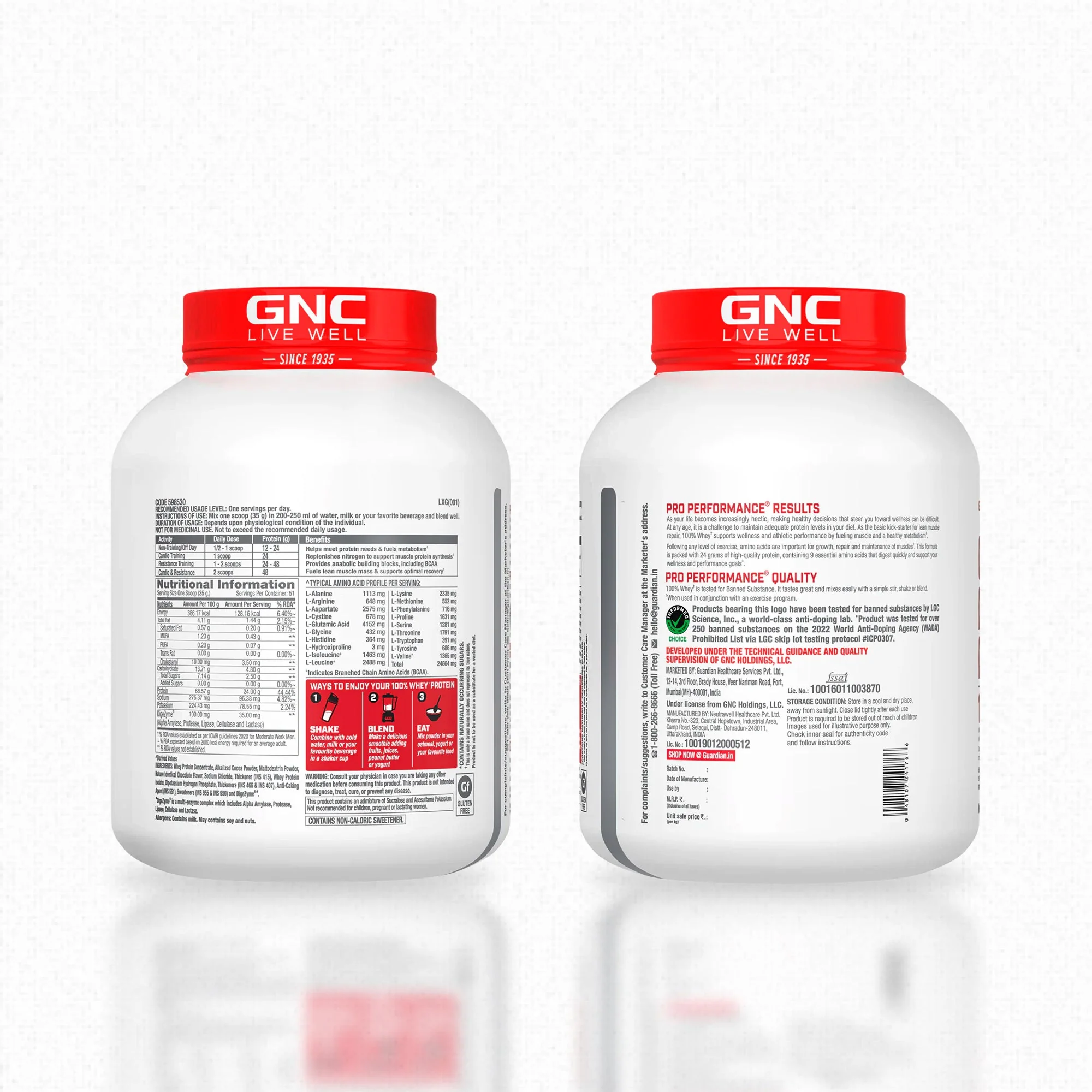 GNC Pro Performance 100% Whey Protein Powder & Steel Shaker (Chocolate Fudge, 4 lbs with Shaker) - Image 5