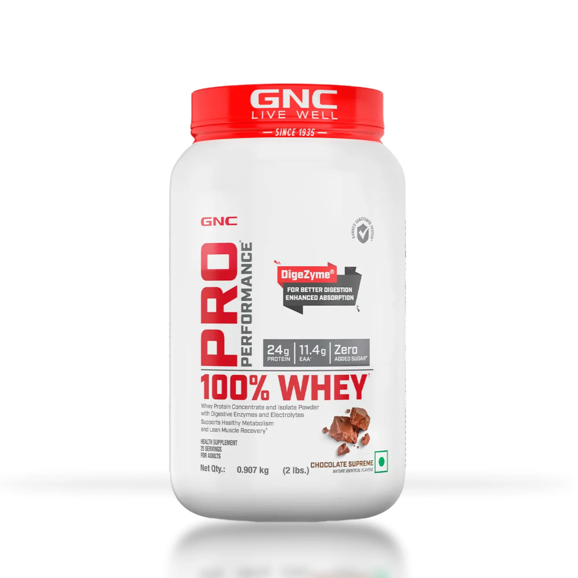 GNC Pro Performance 100% Whey Protein Powder & Steel Shaker (Chocolate Supreme, 2 lbs with Shaker) - Image 2
