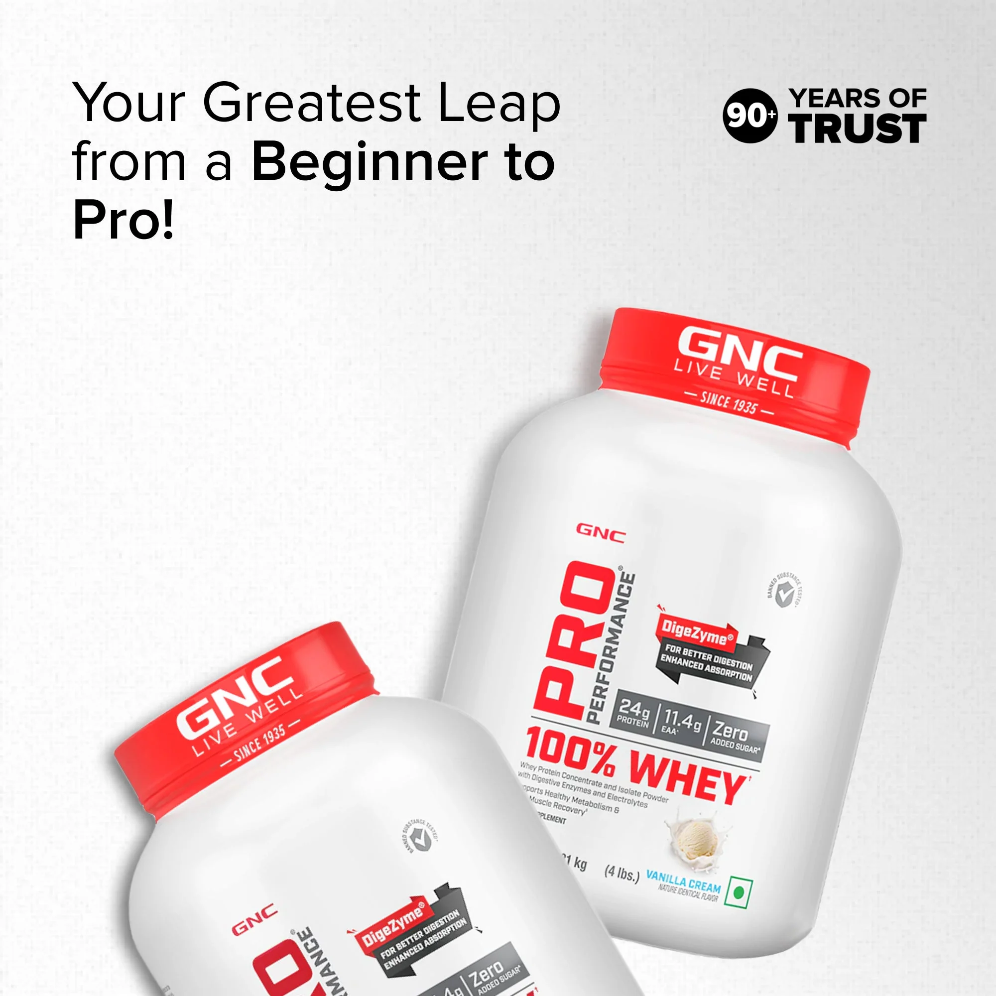 GNC Pro Performance 100% Whey Protein Powder & Steel Shaker (Vanilla Cream, 4 lbs with Shaker) - Image 3