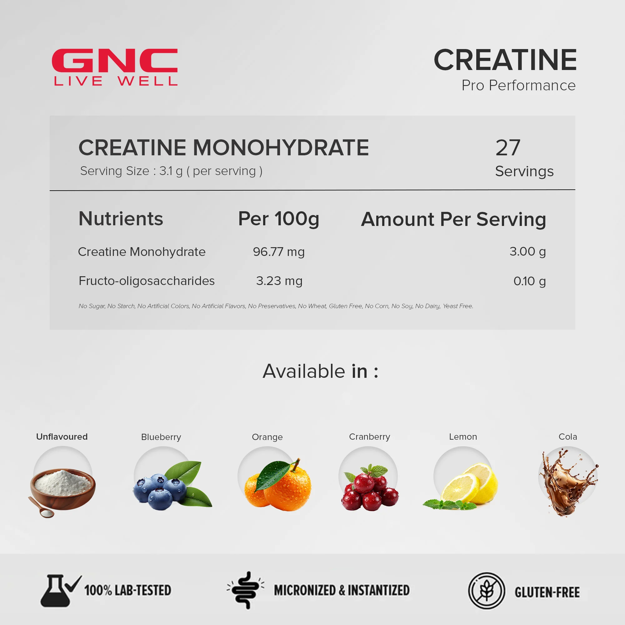 GNC Pro Performance Creatine Monohydrate | 400 gm | Boosts Athletic Performance | Micronized & Instantized | Fuels Muscles | Provides Energy Support for Heavy Workout | Cranberry - Image 6