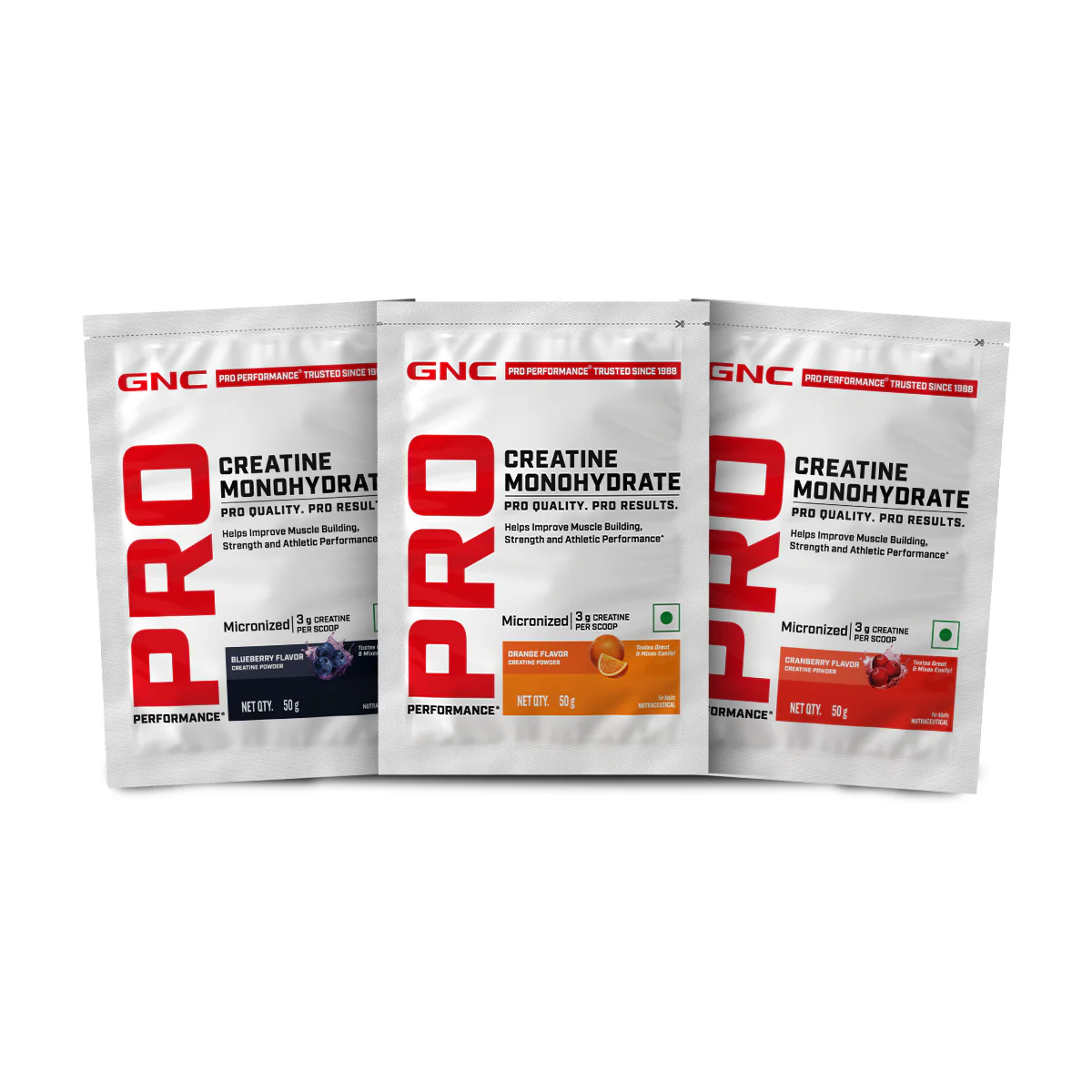 GNC Pro Performance Creatine Monohydrate - Pack of 3 (Orange, Blueberry & Creanberry) - Image 10
