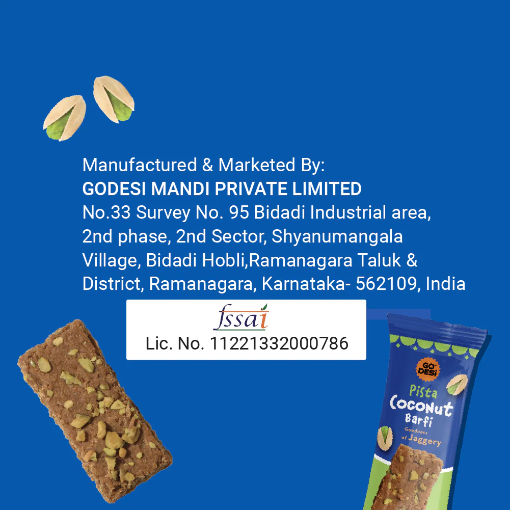 GO DESi - Pista Coconut Barfi | Dry Fruits Sweet | Pistachio Nuts Bar | Indian Mithai | Sweets Gift Pack | No Added Sugar | Pack of 8 | 12 grams each - Image 9