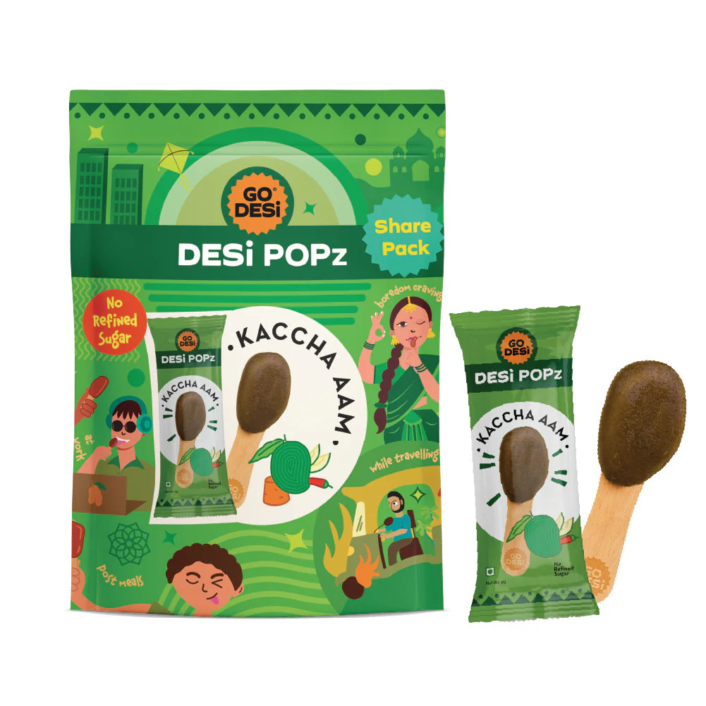 GO DESi Popz - Kaccha Aam Popz | Raw Mango & Jaggery Candy | Raw Mango Toffee | Lollipop | Digestive Candy | Indian Snacks | 8 Pieces - Image 17