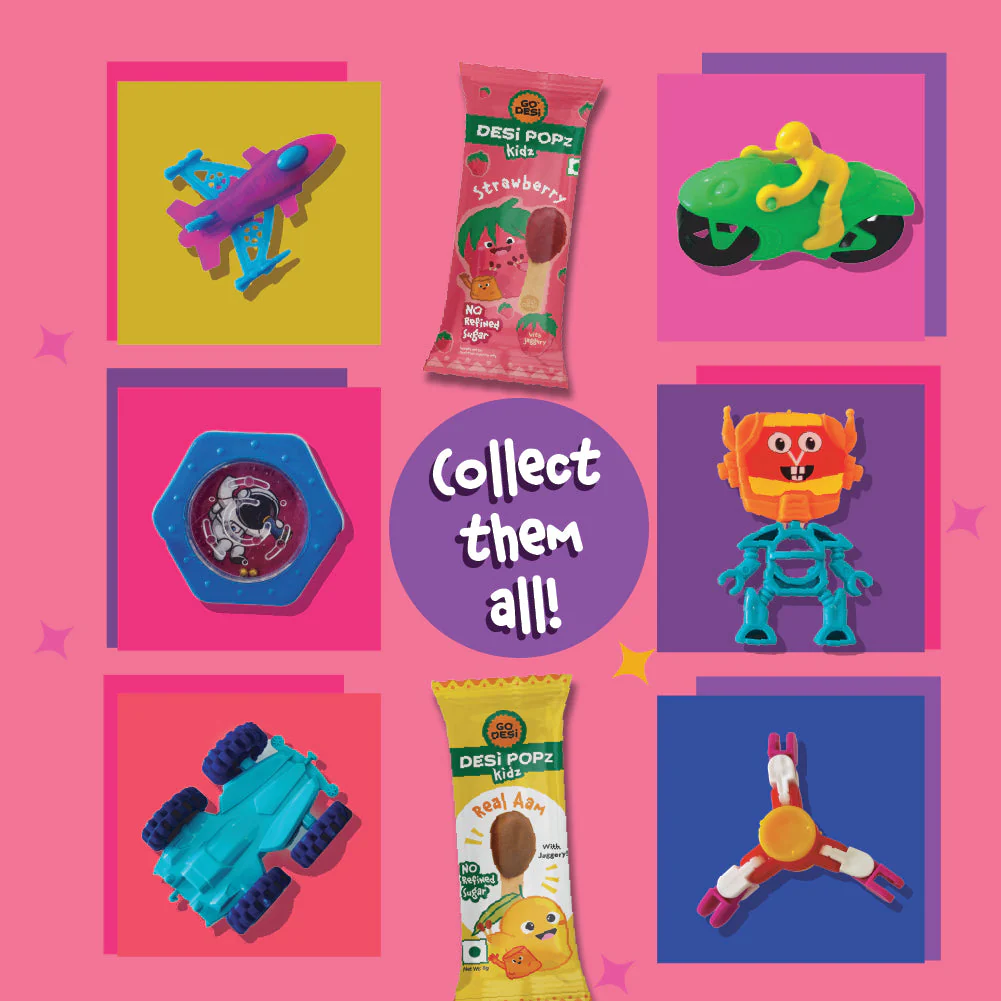 GO DESi Popz - Kids Popz | Strawberry and Real Aam Popz | Strawberry Toffee | Lollipop | Digestive Candy | Indian Snacks | 8 Pieces - Image 5