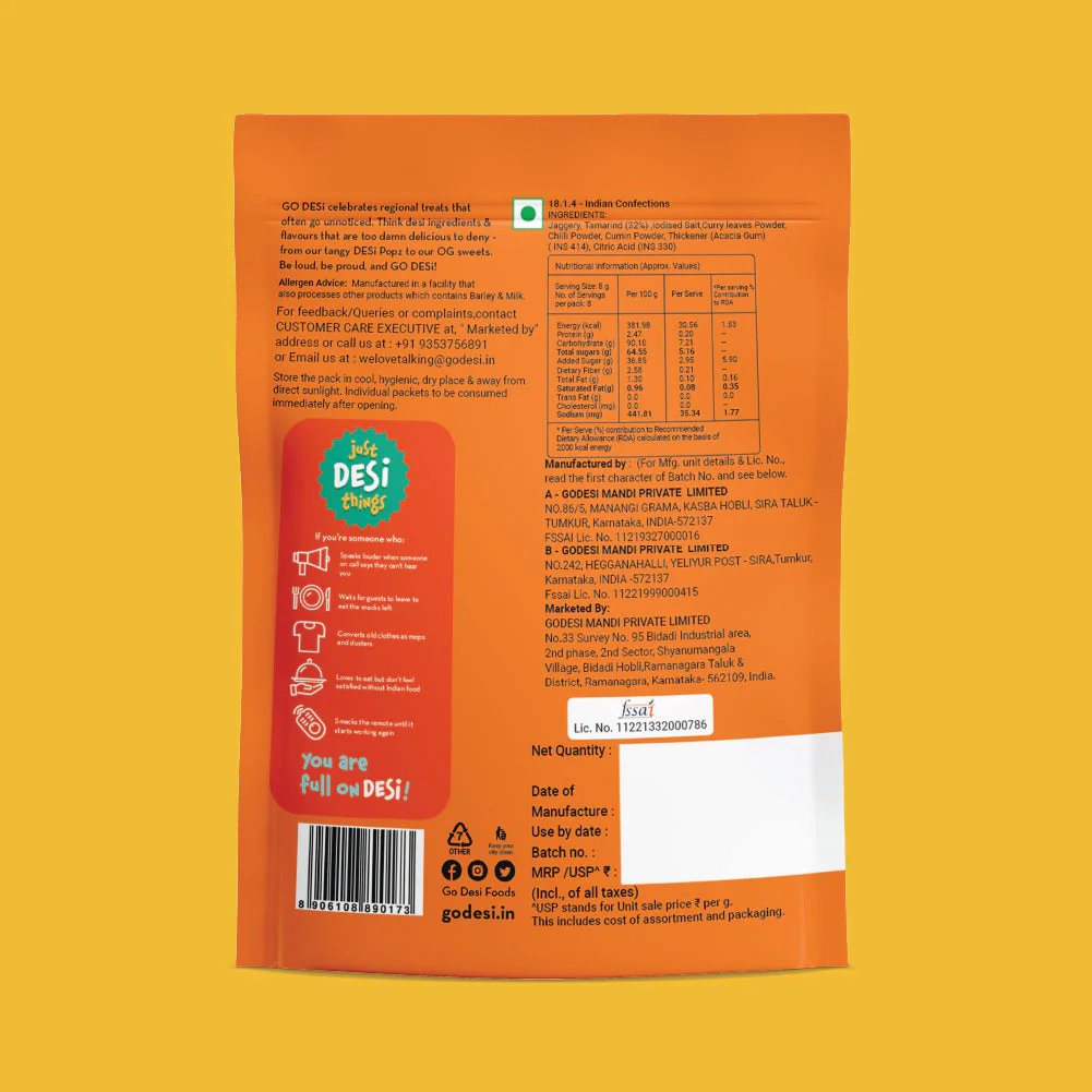 GO DESi Popz - Tangy Imli Popz | Tamarind & Jaggery Candy | Imli Toffee | Lollipop | Digestive Candy | Indian Snacks | 8 Pieces - Image 9