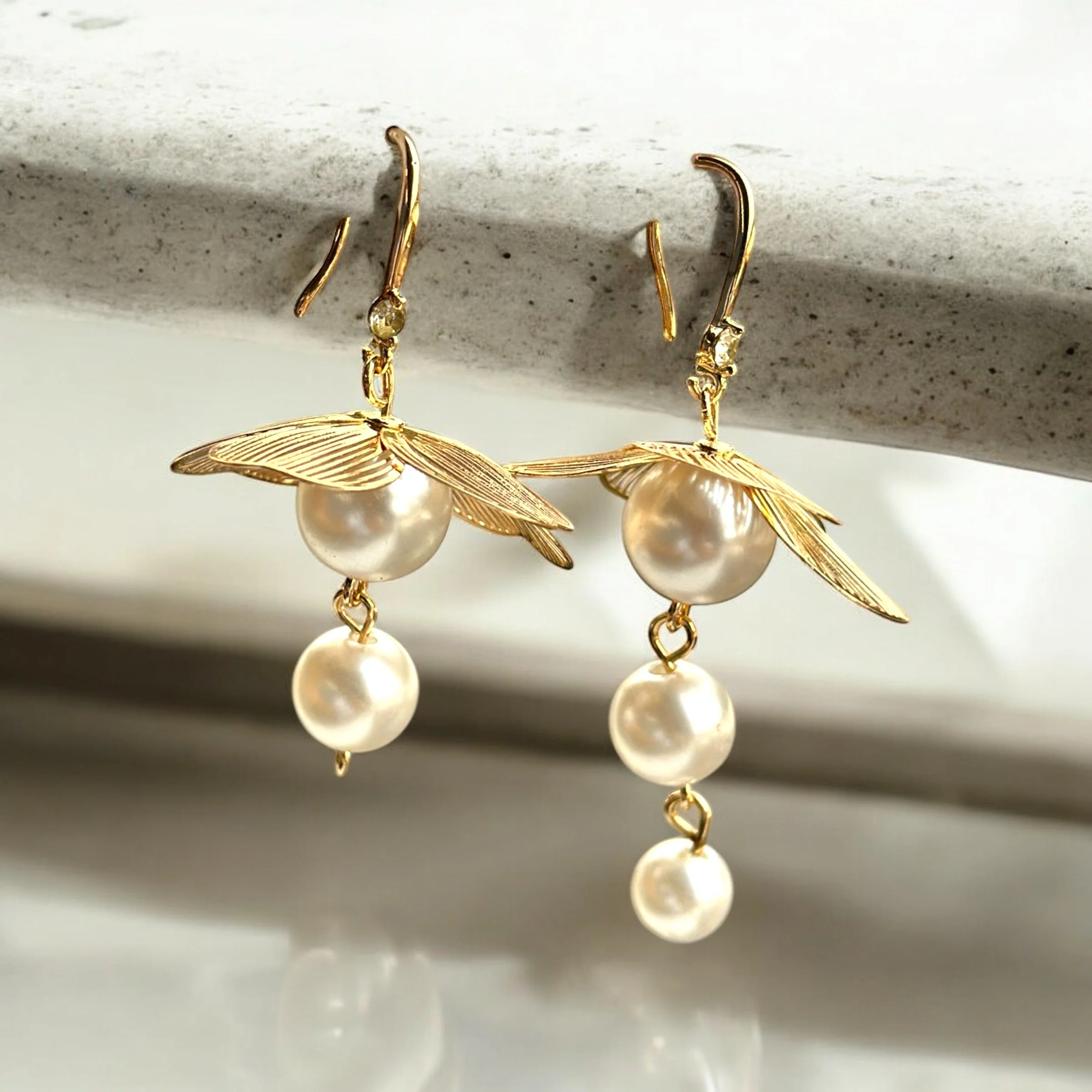 Gold Dangler Earring - Image 3