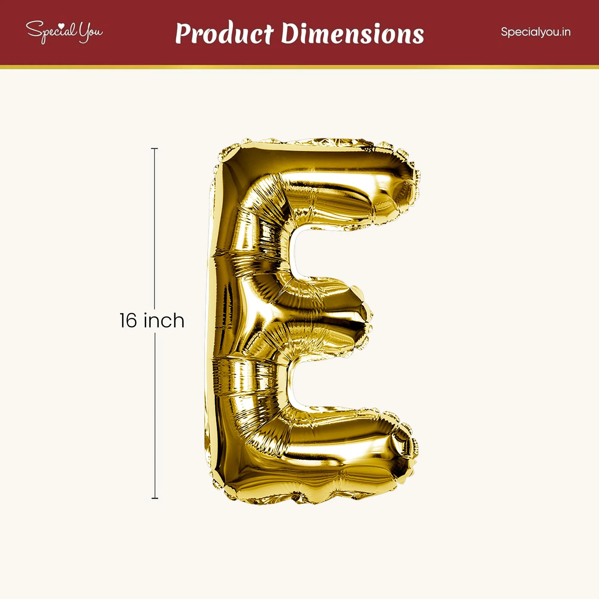 Gold E Letter Foil Balloon - Image 4