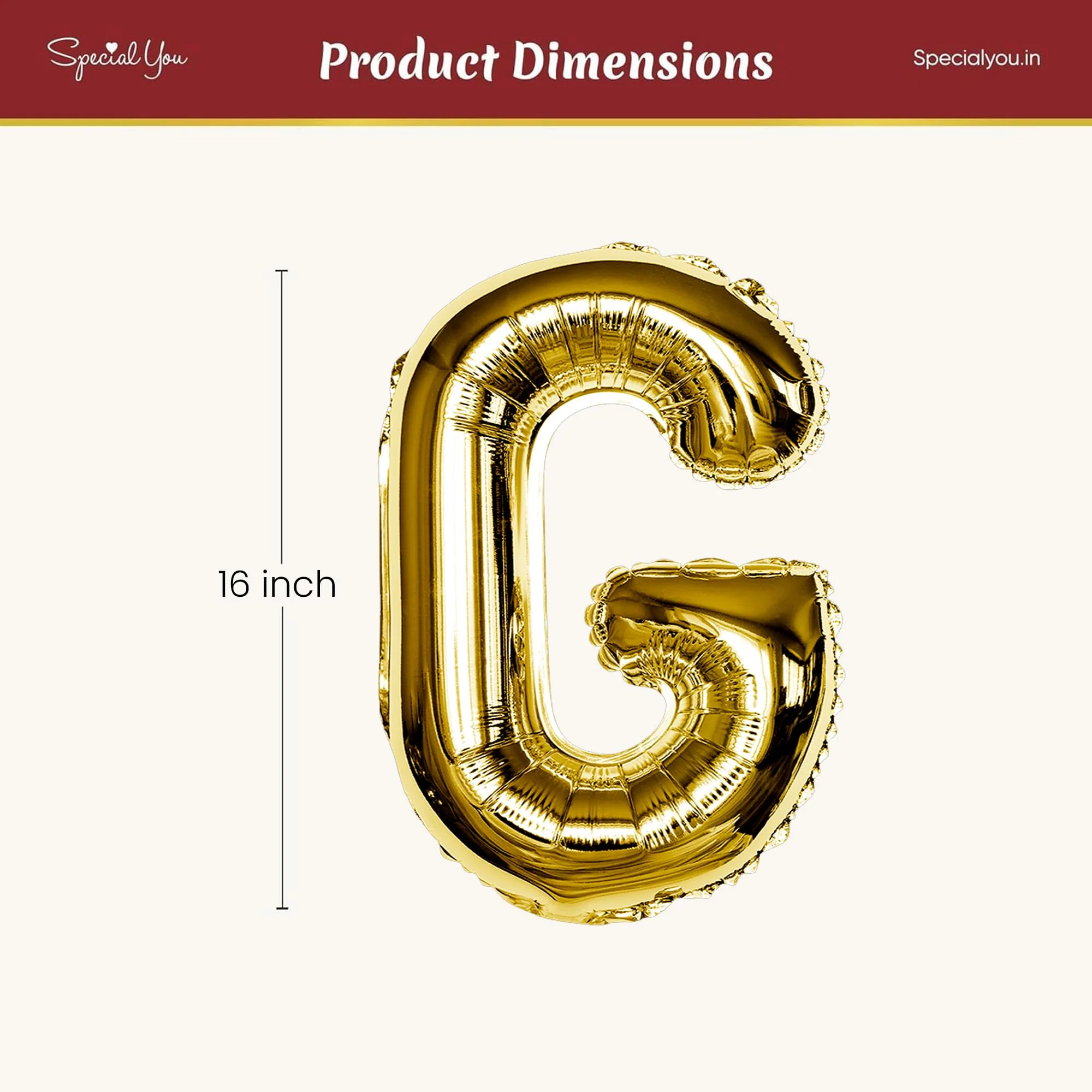 Gold G Letter Foil Balloon - Image 4