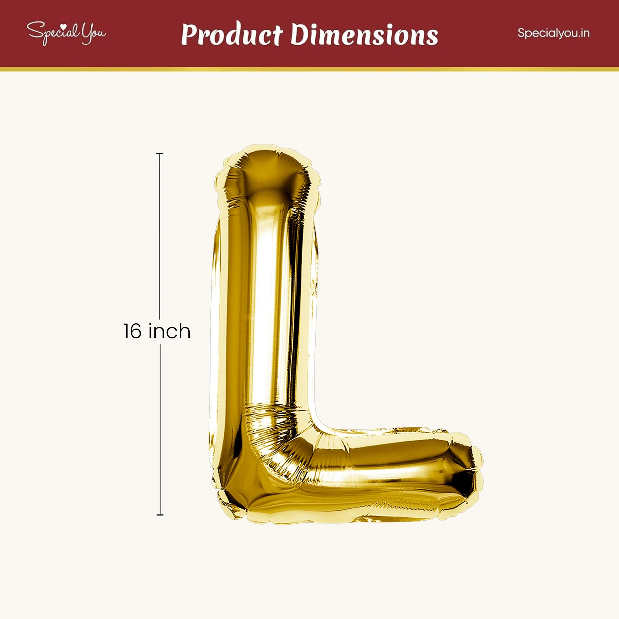 Gold L Letter Foil Balloon - Image 4