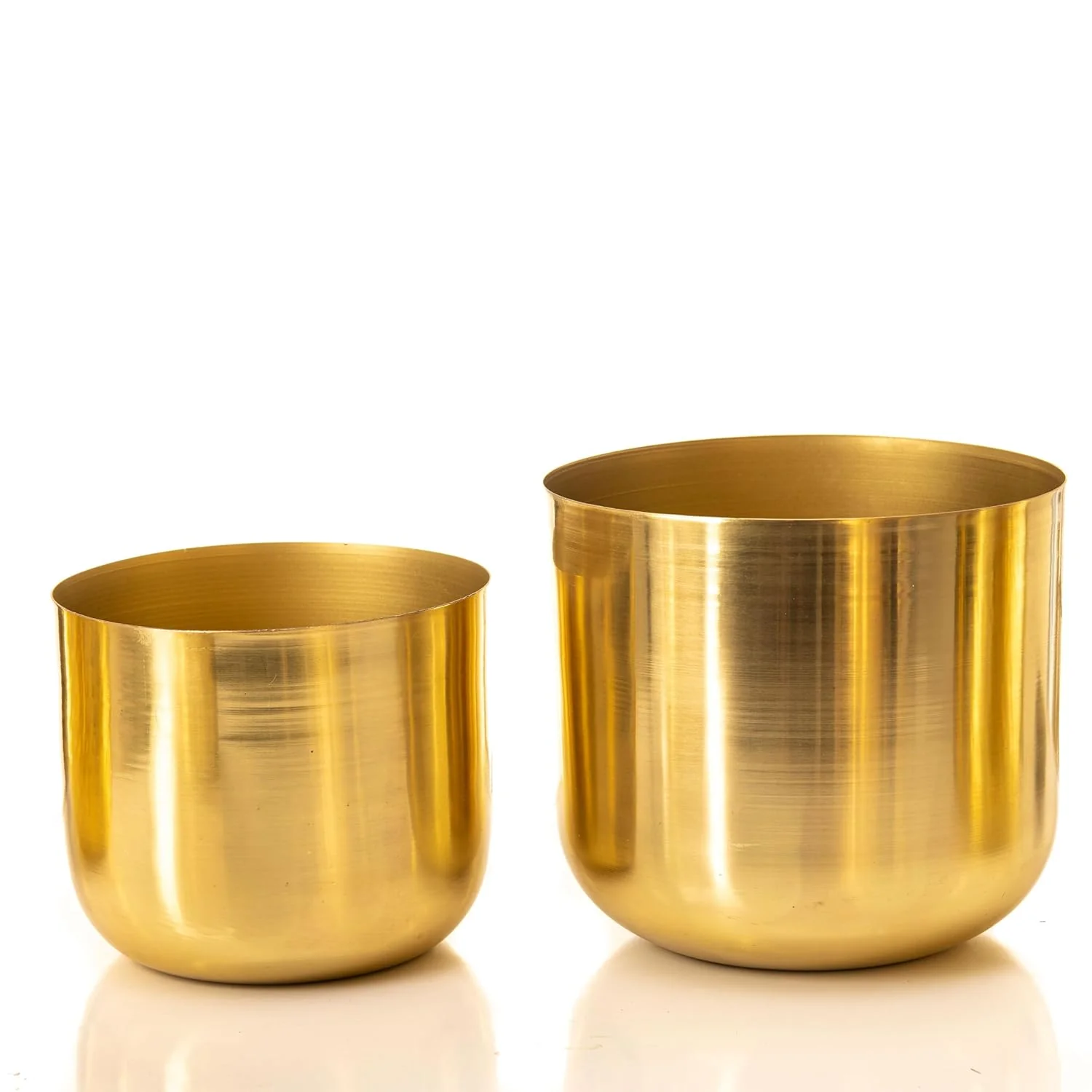 Gold Metal Planters | Big Planter & Small Planter - Image 4