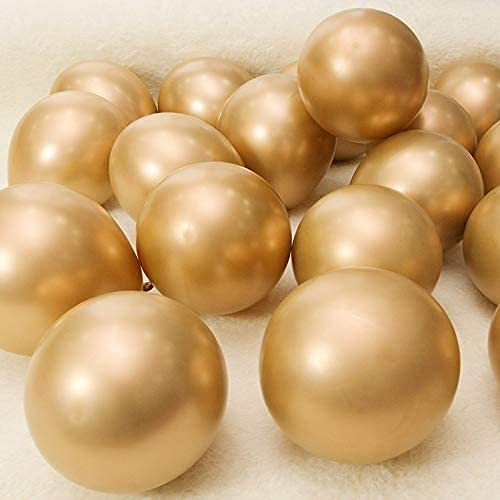 Gold Metallic Chrome Latex Balloons (Pack of 50) - Image 3