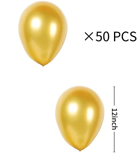 Gold Metallic Chrome Latex Balloons (Pack of 50) - Image 4