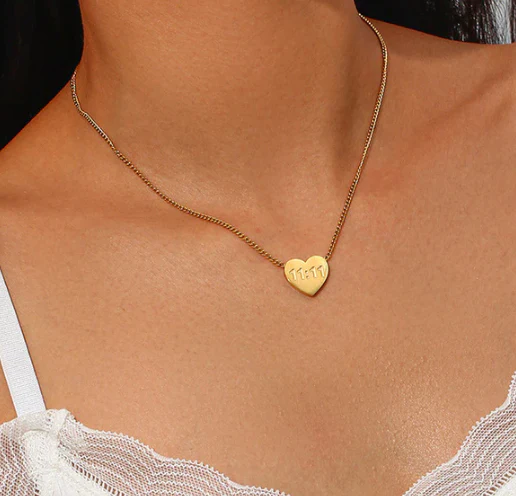 Gold-Plated Anti Tarnish 11:11 Heart Themed Angel Make a Wish Pendant - Image 4