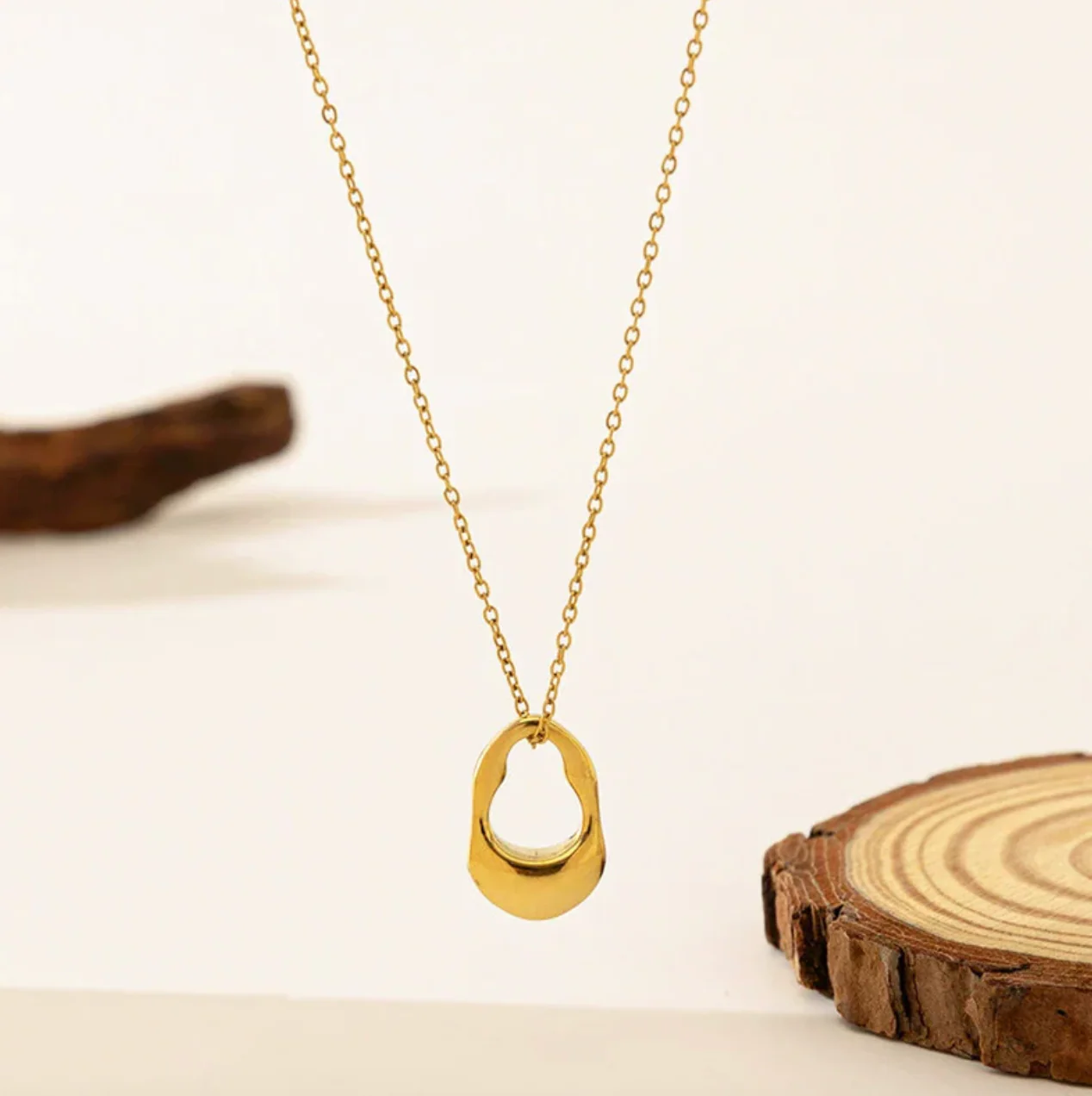 Gold Plated Anti Tarnish Stainless Steel Contemporary Pendant - Image 7