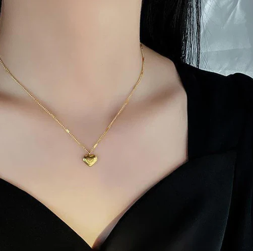 Gold Plated Stainless Steel Anti Tarnish Heart Themed Pendant For Women - Image 7