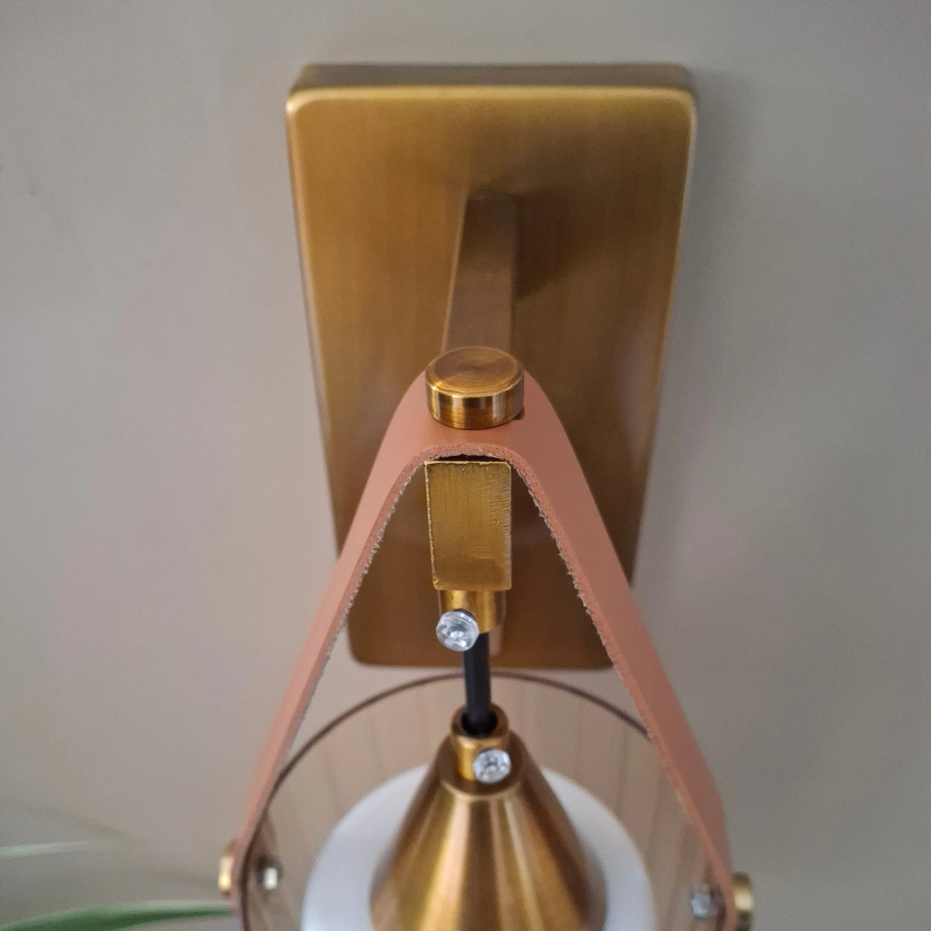 Gold-Toned Antique Finished Armed Glass Wall light - Image 6