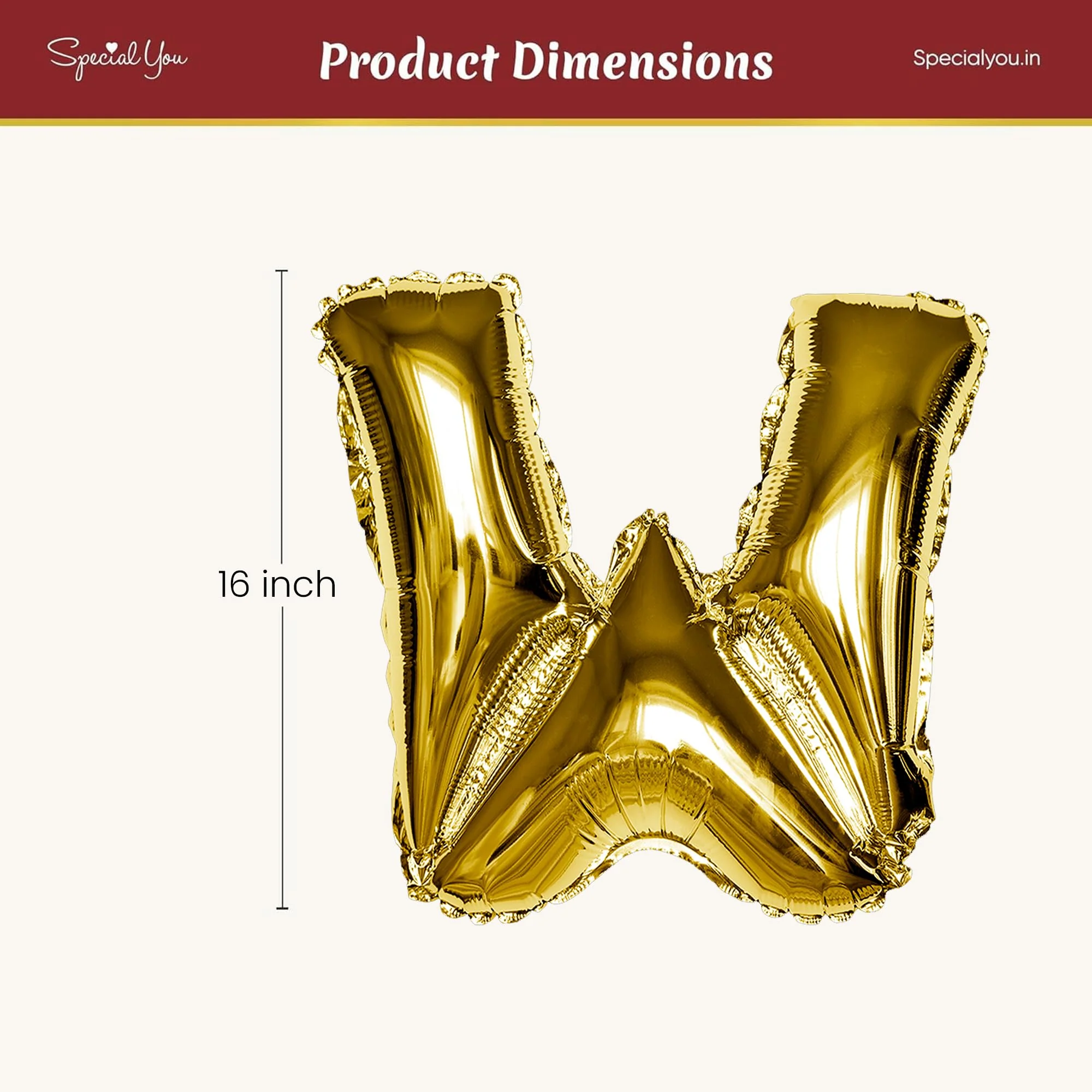 Gold w Letter Foil Balloon - Image 4