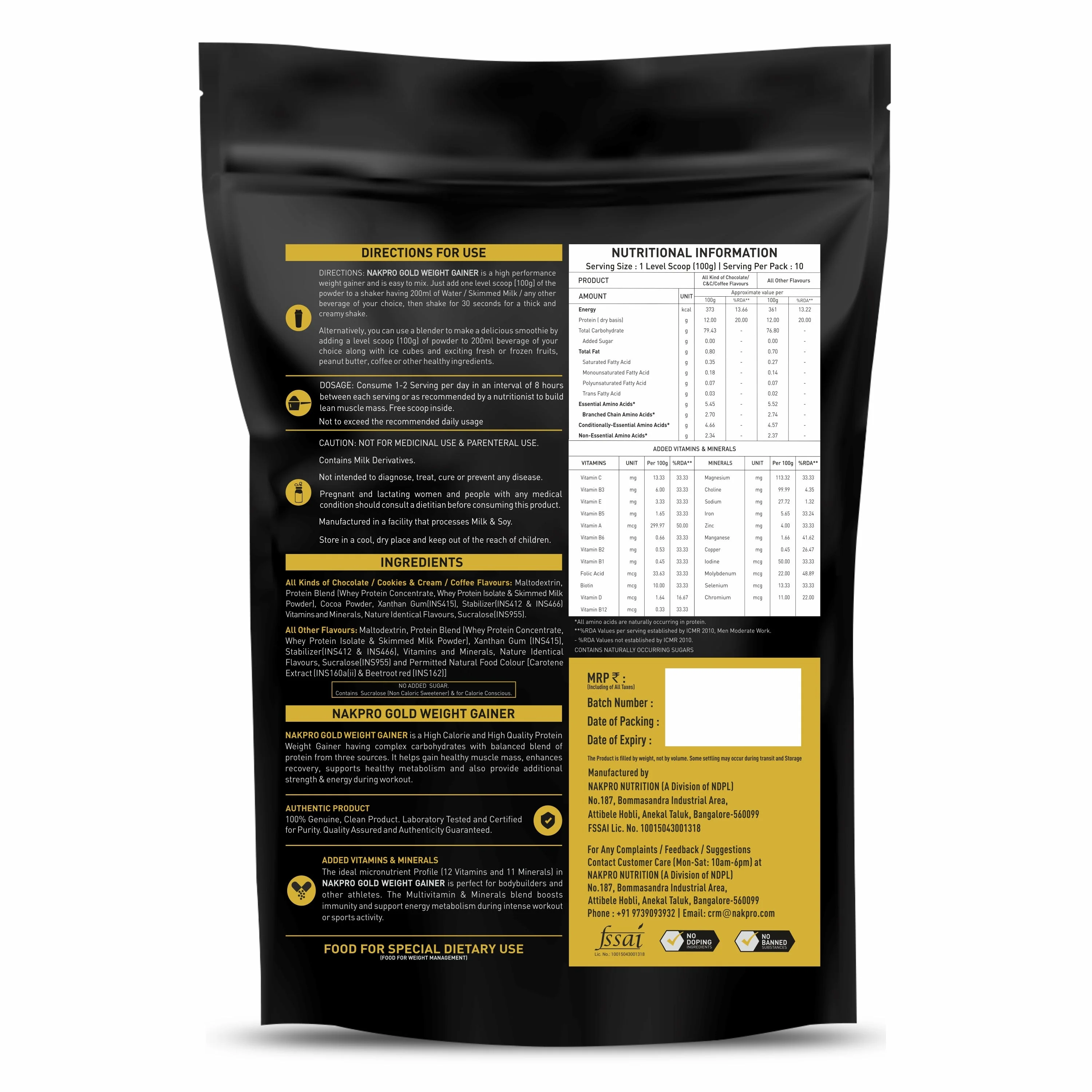 Gold Weight Gainer | High Calorie Weight Gain Powder - Image 64