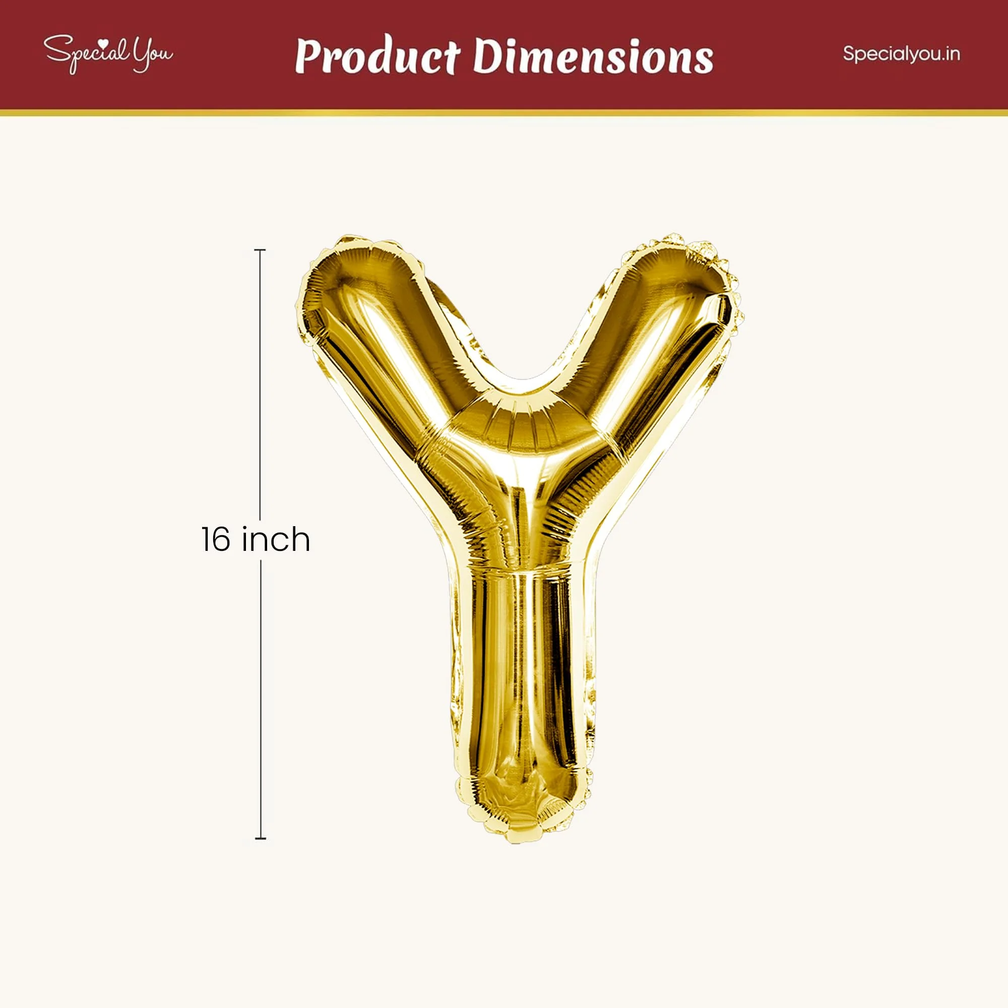 Gold Y Letter Foil Balloon - Image 4