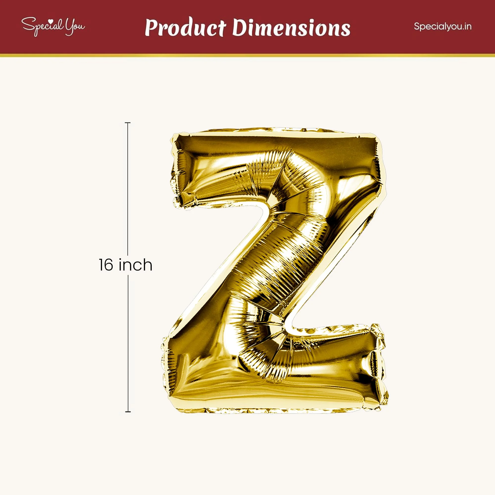 Gold Z Letter Foil Balloon - Image 4