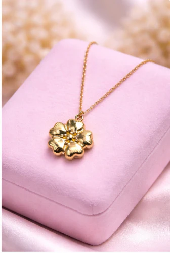 Golden Bloom Floral Pendant Necklace | Violet Vows - Image 2