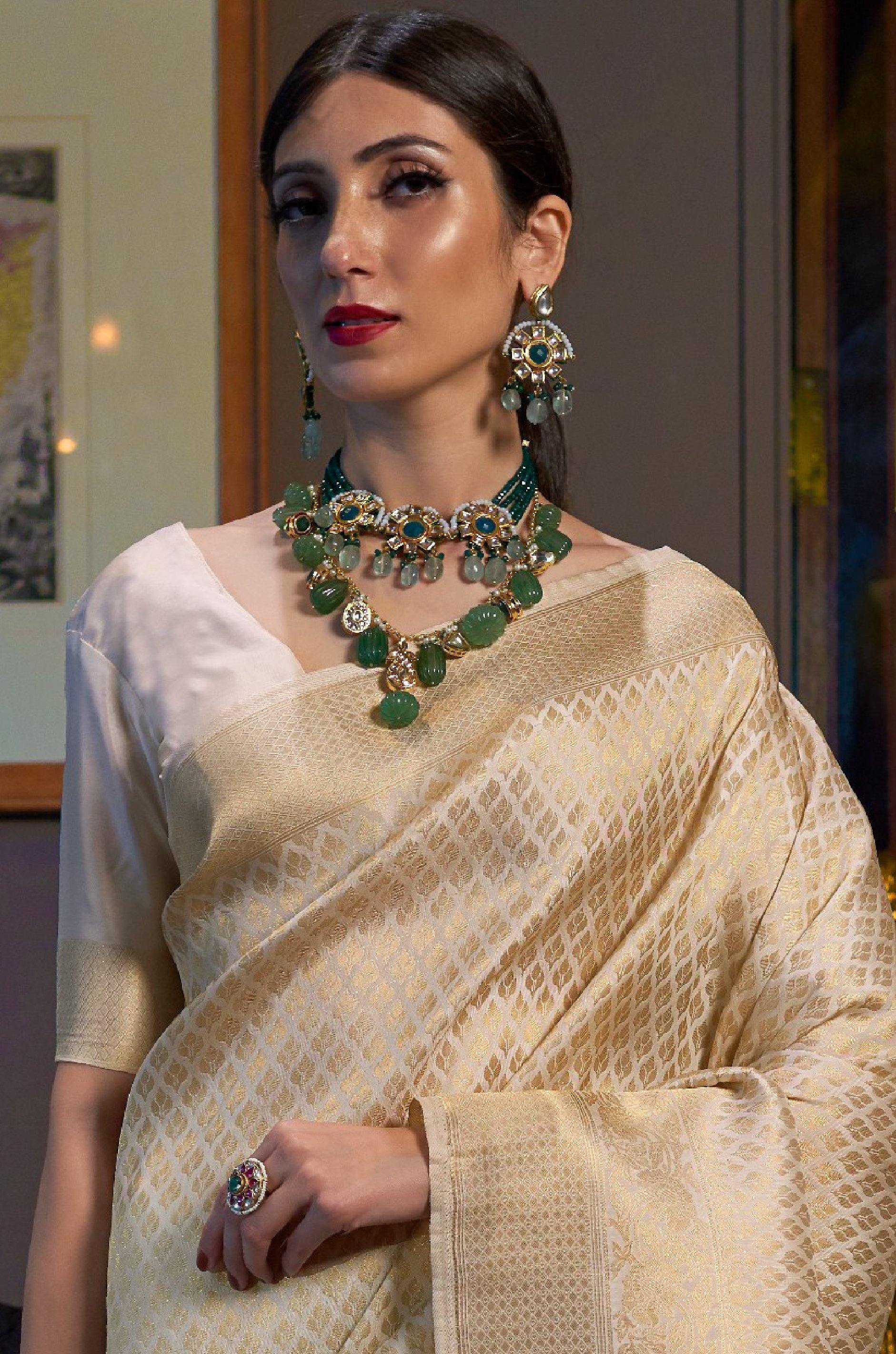 Golden Kanjivaram Silk Saree - Image 4