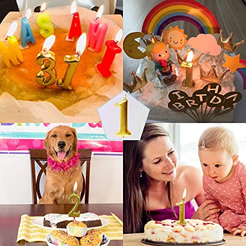 Golden Numerical No. 1 Birthday Candles - Image 2