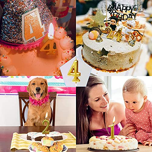 Golden Numerical No. 4 Birthday Candles - Image 2