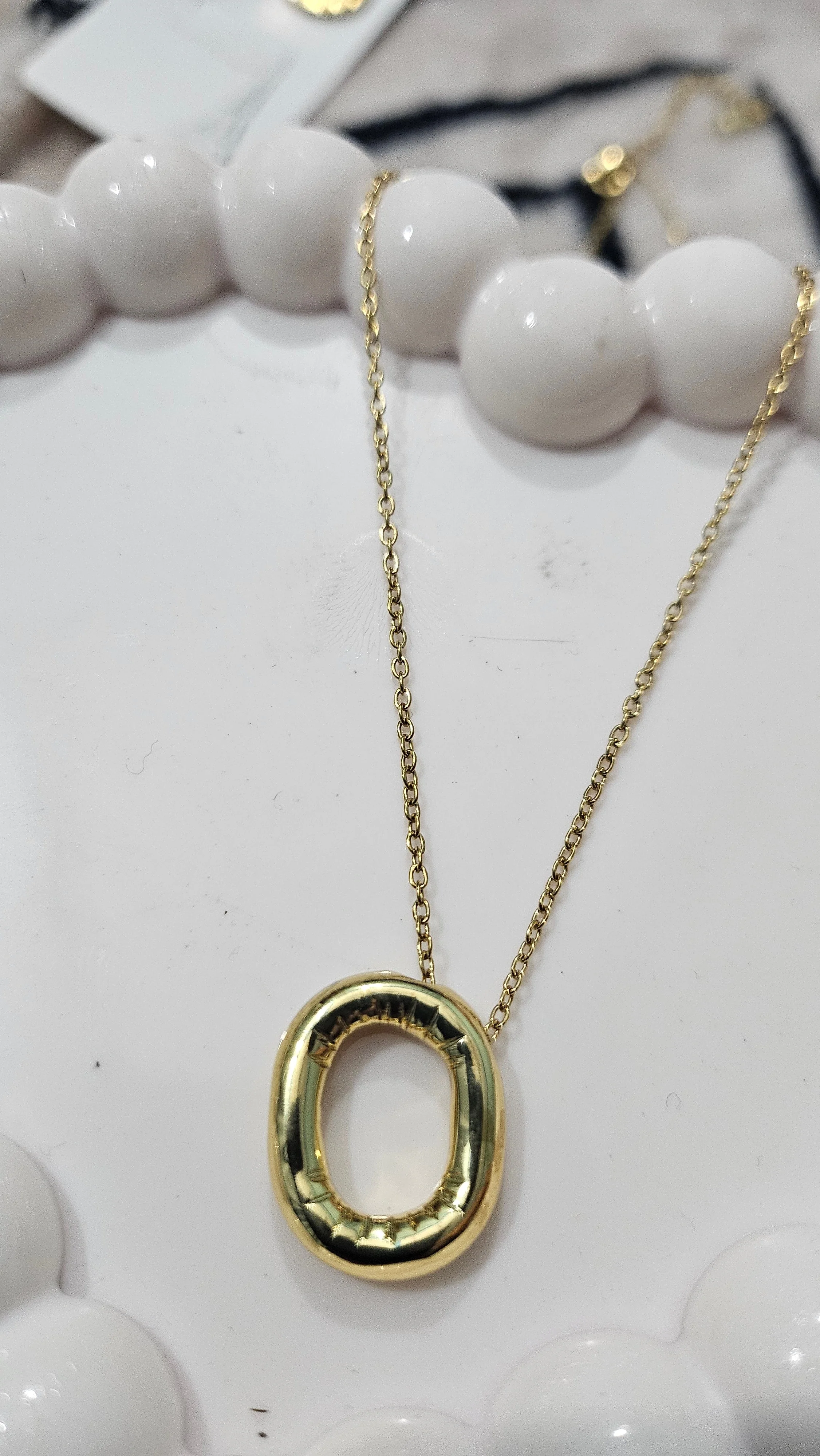 Golden Oval Aura Necklace | Minimal Gold Pendant Necklace for Women - Image 5