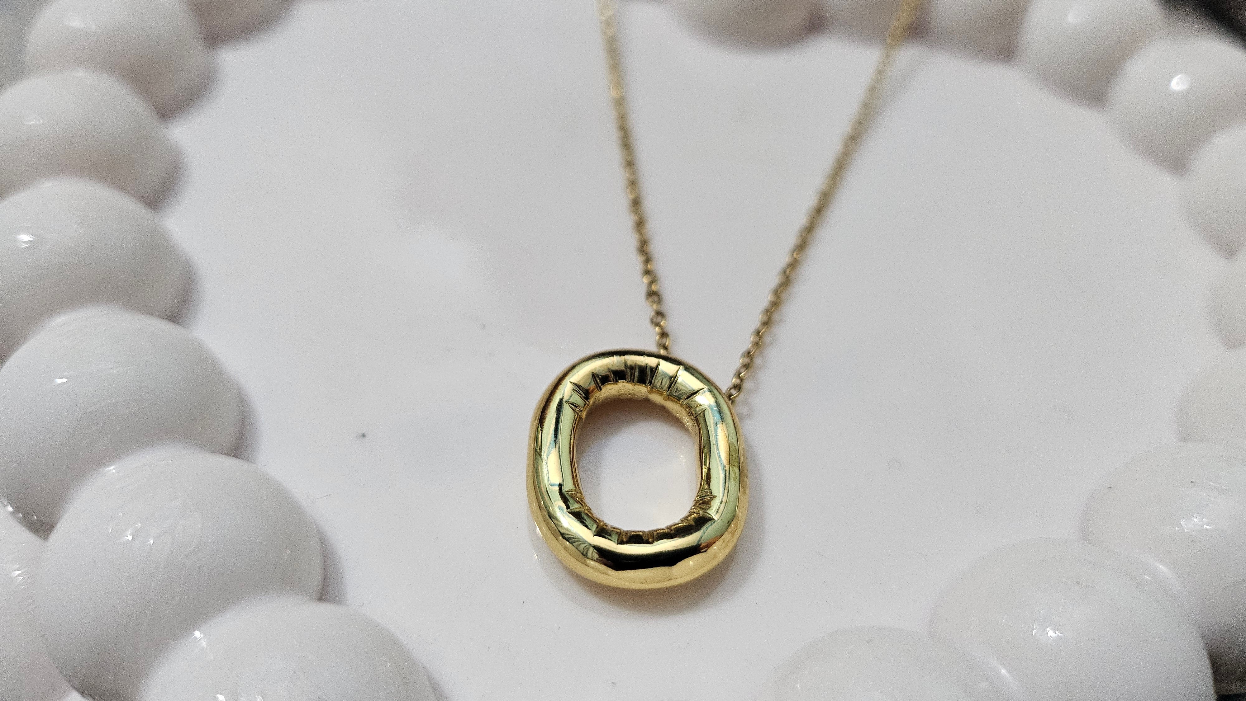 Golden Oval Aura Necklace | Minimal Gold Pendant Necklace for Women - Image 7