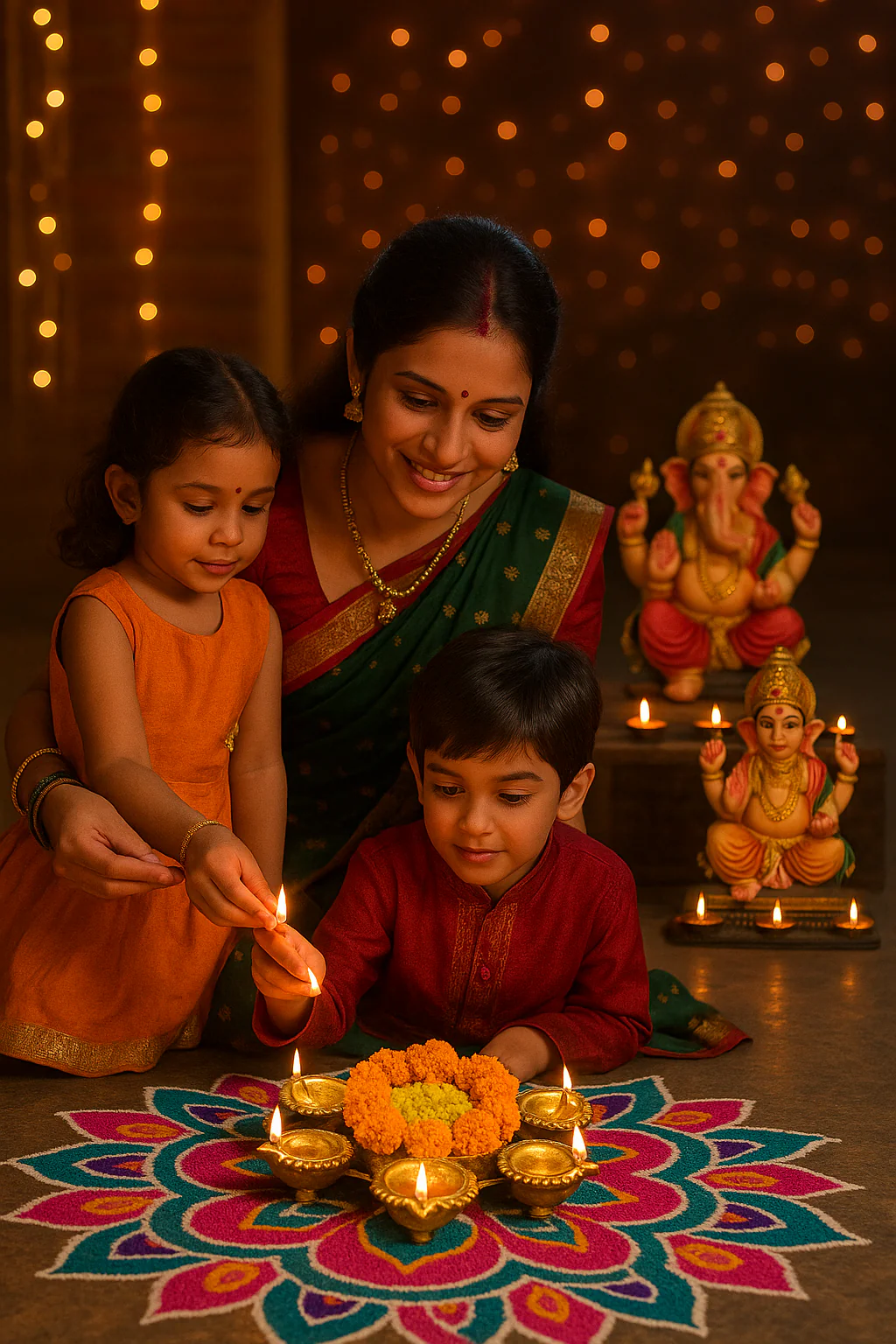 Golden Radiance Urli Diya Holder - Image 3