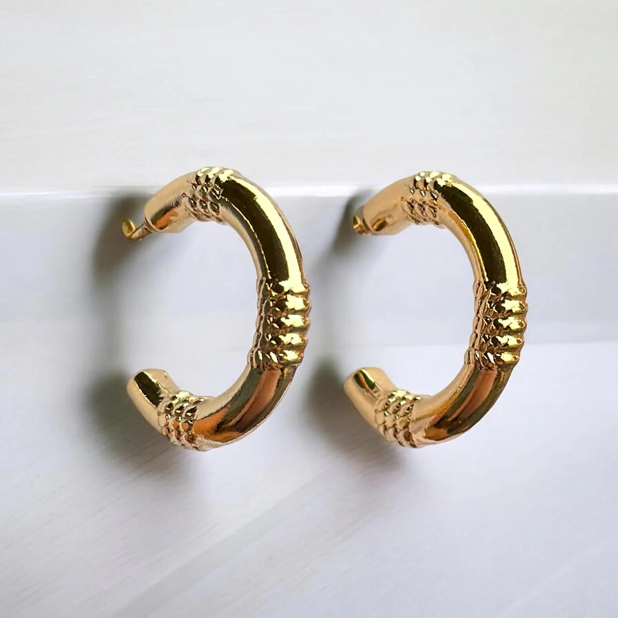 Golden Toned Hoops Earring - Image 3